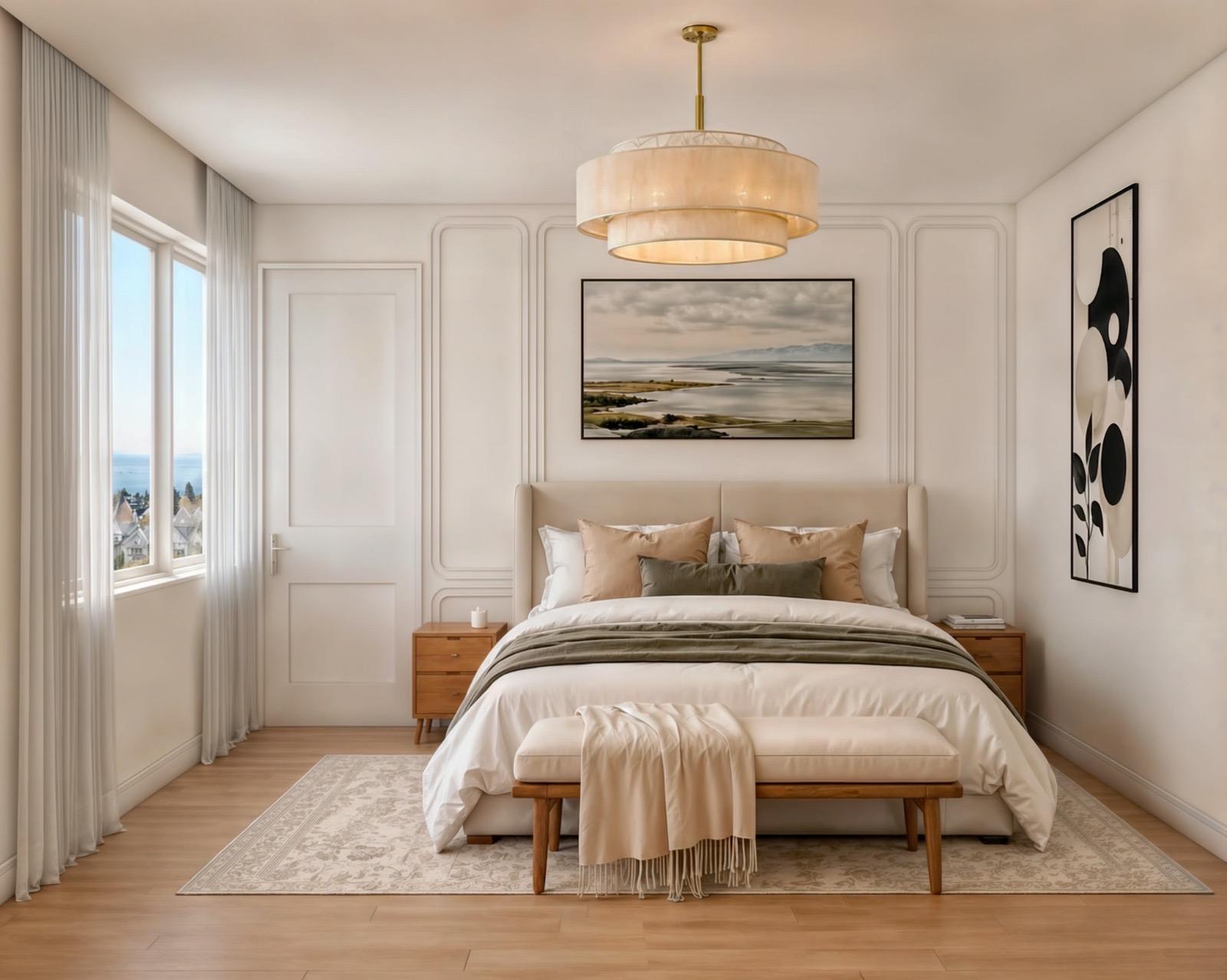 Fern & Oak primary bedroom rendering