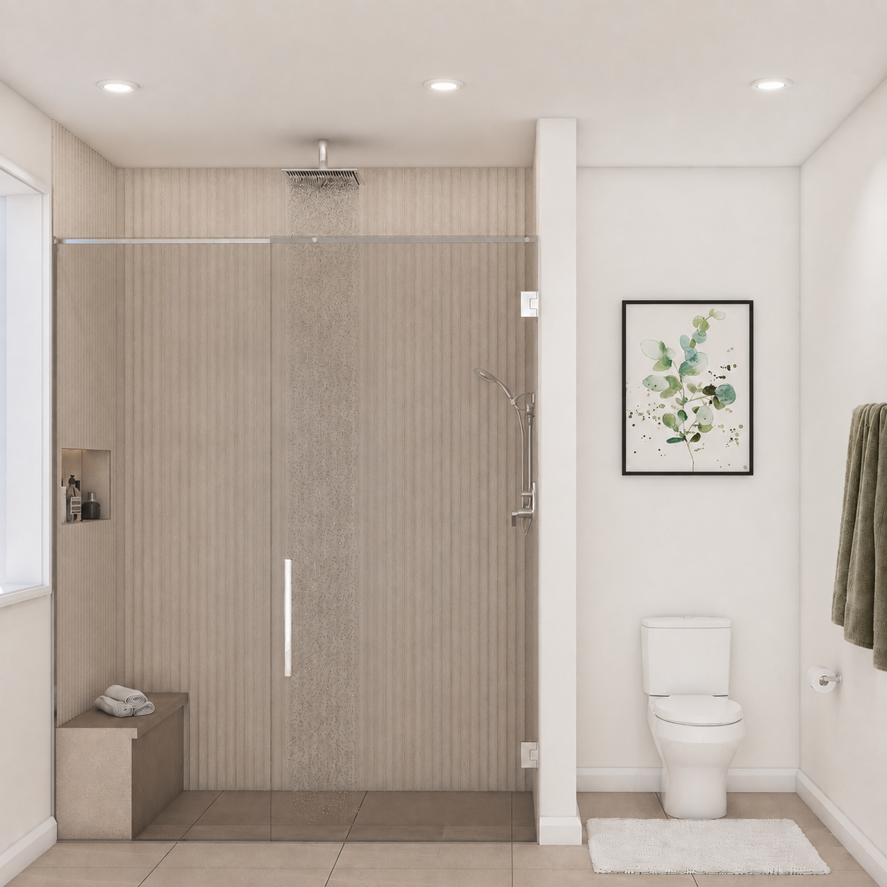 Fern & Oak ensuite shower rendering